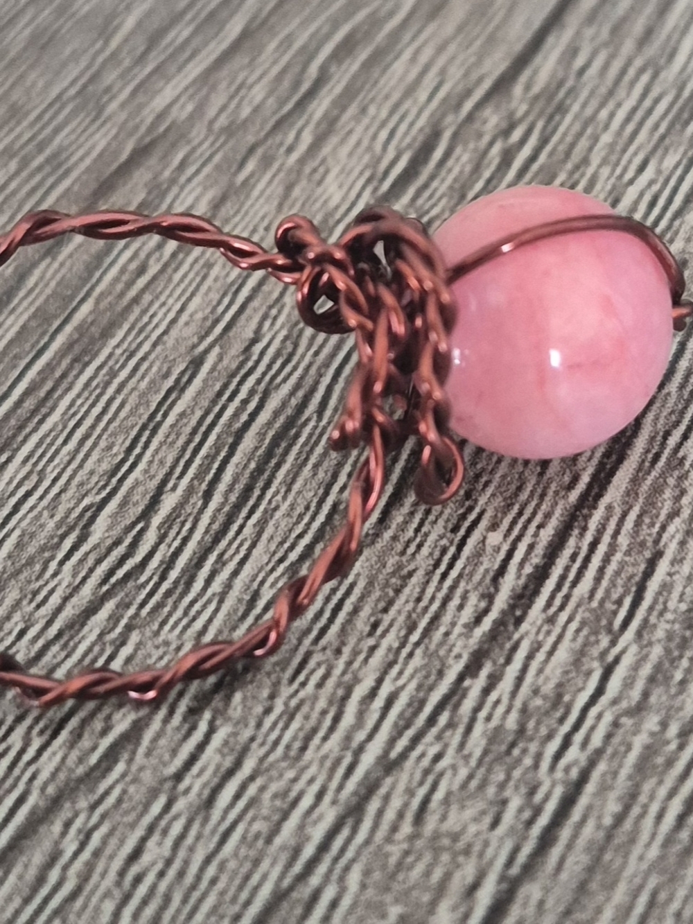 Handmade Natural Pink Jade Vintage Copper Ring! - Picture 2 of 7